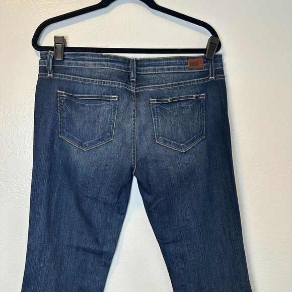 Paige Size-29 Womens Jeans Skyline Boot Dark Maternity Whiskered Distressed - Picture 12 of 16